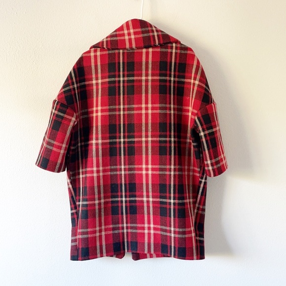 Hippocampe Wool Blend Plaid Coat - Picture 3 of 13